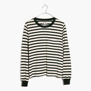 Madewell Long-Sleeve Tee in Eaves Stripe, Size Medium